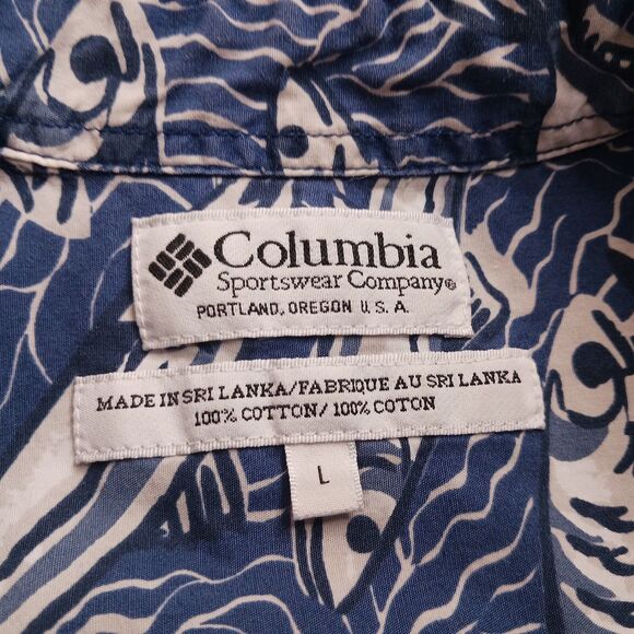 Men's Hawaiian Shirt Large Blue Fish - Picture 8 of 10